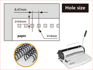 Máquina de encuadernación de alambre de doble bucle, tamaño A4, 3:1, manual, para uso en oficina, perforadora de papel y máquina de encuadernación de alambre, 2025 nuevo - Product Image 6