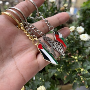 Palästina Karte Flagge Unterstützung Palästina Flagge Luxus Emaille Palästina Metall Karte Schlüssel bund Fabrik Großhandel - Product Image 5