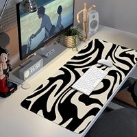 Tapis de souris XXL surdimensionné à motif floral personnalisé, imperméable, antidérapant, avec bordure renforcée