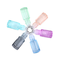 Petite bouteille à rouleau en verre de 3ml 5ml 10ml Bouteille d'huile de parfum Bouteilles de parfum rollerball rose à rouler avec couvercles en or rose