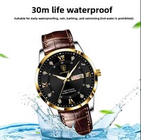 Montre pour homme Poedagar 836new, étanche, luminescente, double calendrier, montre-bracelet à quartz ultra-fine, est devenue une best-seller.