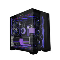 Lian Li O11 Vision Compact Gaming PC Case 3 Sided Tempered Glass Seamless Panoramic MicroATX Mid Tower Steel Computer Chassis No