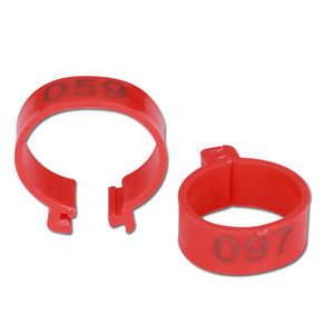 プラスチック製のカラフルな番号付きチキンクリップオンレッグリング調節可能なサイズ家禽アヒル鳩識別フットリング - Product Image 2