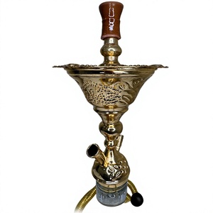 Auténtica Cachimba Moderna Khalil Maamoon Hecha a Mano con Acabado Esmerilado - Núcleo de Latón Sólido Ice Eidco 27 Pulgadas (68.58 cm) Juego Completo - Product Image 6