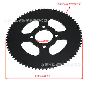 เฟืองโซ่ Zhen Nirui 72 ฟัน 35 พิทช์ เหล็กสีดำ ขนาดรู 30 มม. สำหรับเครื่องยนต์ Predator 79cc 212cc อะไหล่ซ่อม - Product Image 5