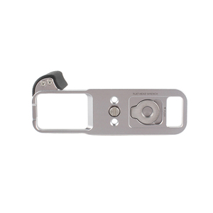 Plaque de base en silicone et bois massif pour poignée en L d'appareil photo, compatible Fuji X-E5, avec fente pour carte et batterie sans obstruction, accessoire de montage sur trépied - Product Image 3