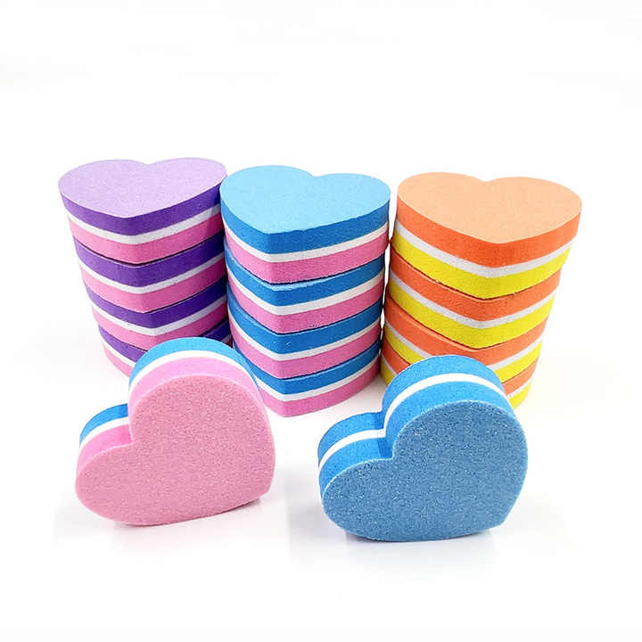Heart Shape Doublesided Mini Nail File Sponge Nail Polish Sanding