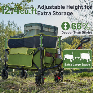 Groene 350L opvouwbare campingwagen met gaasopbergruimte - duurzaam, ruim voor buitenkamperen, gezinsuitjes, winkelen (OEM beschikbaar) - Product Image 6