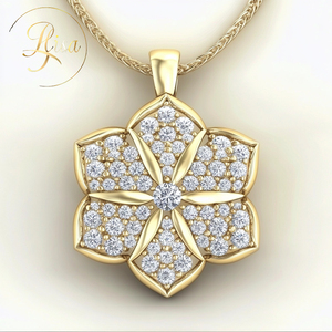 <span class=keywords><strong>Elisa</strong></span> venta al por mayor diseño exclusivo flor serie colgante collar 18K chapado en oro Iced Out VVS diamante Moissanite para mujer regalo - Product Image 1