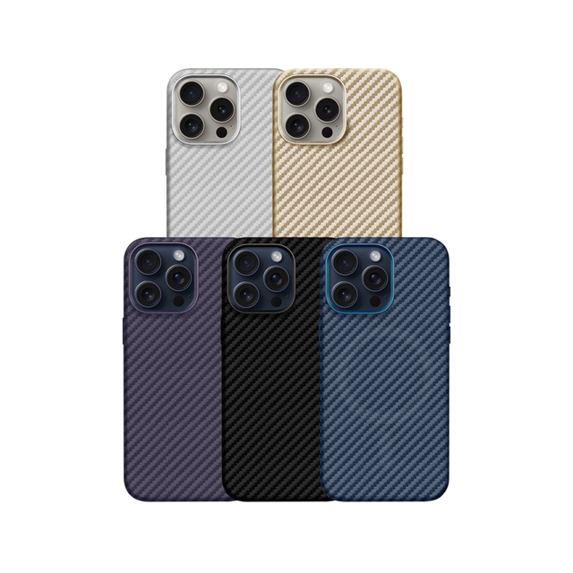 2023 KZDOO Mag Noble Collection Carbon Fiber Textured PU Leather Magnetic Wireless Charging Phone case for iphone 15 Pro Max