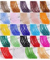 Perles en verre cristal facettées rondes de 4 à 10 mm, noires, transparentes, rouges, bleues, en vrac, pour la fabrication de bijoux, vente en gros, usine de Pujiang