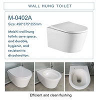 WC mural moderne en céramique à double chasse, à économie d'eau, super rotatif, avec siphon en P et sans réservoir