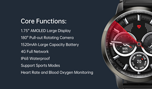 Nouveau 4G LTE Carte Sim Android Smartwatch WiFi BT Appel Vidéo Étanche Montre Intelligente Jeu <span class=keywords><strong>en</strong></span> <span class=keywords><strong>Ligne</strong></span> Réseau Webs Fitness Trackers - Product Image 6