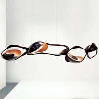 Lustre design nordique réglable en hauteur pour restaurant et bar, lampe LED créative en fer de style nordique, noire, à intensité variable, garantie 3 ans