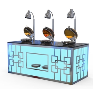 Bien <span class=keywords><strong>restaurante</strong></span> suministros equipo de cocina led de colores de luz de inducción bufé rozaduras plato calentador de comida de la estación - Product Image 4
