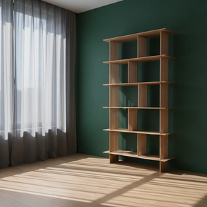 ชั้นวางของไม้เนื้อแข็ง Canto ให้ความสง่างามทันสมัยด้วยแผ่นไม้แนวตั้งเรียบหรูและดีไซน์ชั้นวางแบบเปิดกว้าง พร้อมฟังก์ชั่นการจัดเก็บอเนกประสงค์ - Product Image 2