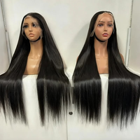 Perruques Lace Front 13x4 en Cheveux Humains Lisses, Perruques en Cheveux Humains Bruts avec Cuticules Alignées, Perruque Frontale Sans Colle Full HD en Gros