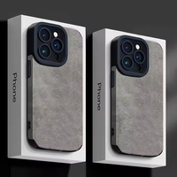 Coque de téléphone tendance en cuir et fourrure avec protection intégrale de l'objectif pour iPhone 18 17 16 15 14 13 12 11 Pro Max 16 Plus