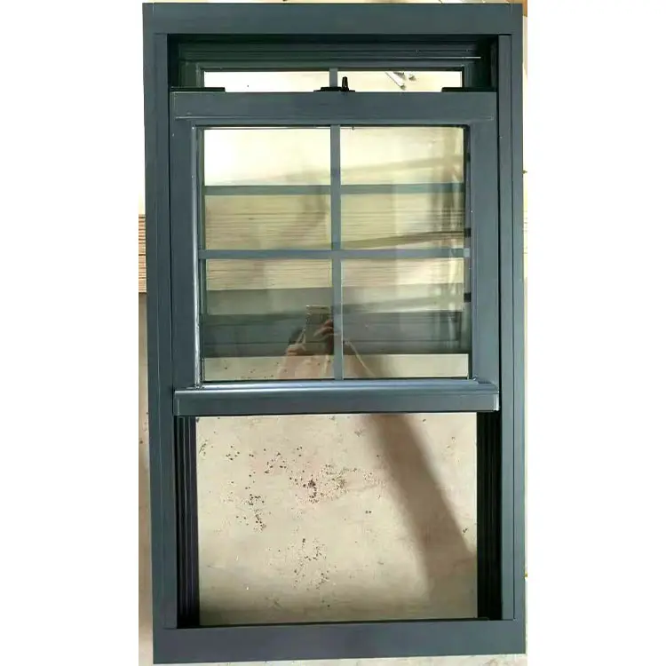 Ventana de aleación de aluminio de último diseño, ventana de Guillotine con tirador americano para restaurante