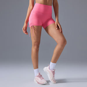 Leggings de sport de haute qualité, plissés, à cordon de serrage, taille haute, effet push-up, pour le yoga, la gym, les shorts de sport pour femmes, pantalons de yoga - Product Image 4