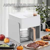 Friteuse à air électrique de luxe à couvercle rabattable 1500W, fonction grill, affichage numérique, nettoyage facile pour usage domestique et hôtelier, garantie 1 an