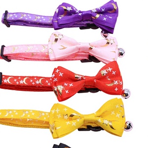 Collar de Gato con Diseño de Luna y Estrella Dorada, con Lazo y Campana, Ajustable, para Gatos y Cachorros - Product Image 5