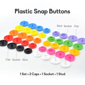 5000 Pcs Per Bag Custom Round Press Studs Button Clothes Accessories Plastic Snap Buttons