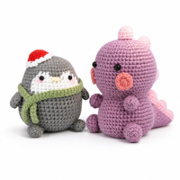Kit de crochet DIY pour débutants, ensemble de démarrage Amigurumi avec crochets ergonomiques, fil, rembourrage, yeux de sécurité, marqueurs de points