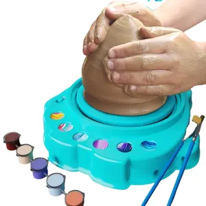 DIY Art Craft Kit Arts and Crafts intelligent Toy Air Dry Sculpting Clay and Craft Paint kit Pottery Wheel toy for Kids