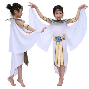ReliBeauty Costume Cléopâtre Égyptienne Enfant Fille – Robe + Bandeau, Carnaval Halloween