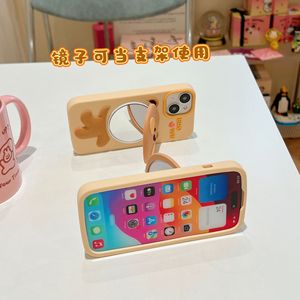 <span class=keywords><strong>Cover</strong></span> in Silicone con specchio Make-up cavalletto grazioso modello di design cartone animato custodia per telefono <span class=keywords><strong>iPhone</strong></span> 13 pro/14 pro max/15 pro max - Product Image 2