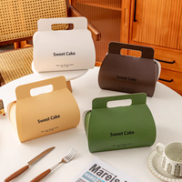 Boîte d'emballage rectangulaire portable pour gâteaux, mousses, pâtisseries occidentales, desserts coupés en tranches, à emporter, avec compartiment isotherme