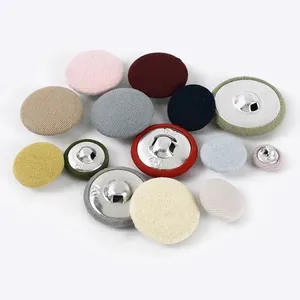 Meetee CN100 11-30mm accessori di abbigliamento per cucire da te cappotto decorativo con fibbie colorate in tessuto con bottoni rotondi coperti