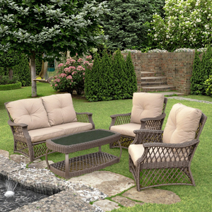 Muebles de Exterior Modernos de Diseño Audu, Cómodos, de Ratán, Estilo Antiguo, para Hoteles, Patios, Parques, Servicio OEM Disponible - Product Image 2