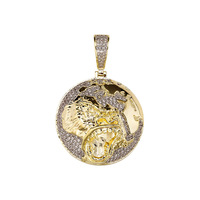Collier Hip Hop Rap, Pendentif Exagéré Entièrement Sertie de Zircone, Accessoire de Chaîne Unisexe Audacieux et Tendance Effet Glaçon