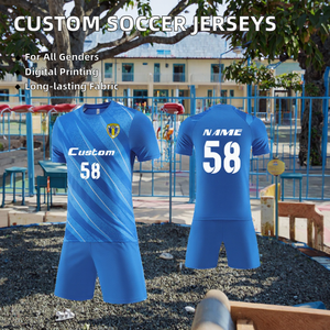 ชุดฟุตบอลแบบซับลิเมชั่นคุณภาพสูงสั่งทำได้ ขายส่ง เสื้อฟุตบอลพิมพ์ลายดิจิทัล ไม่มีโลโก้ รองรับการสั่งทำ - Product Image 2