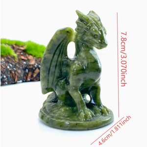 Estatua de Dragón de <span class=keywords><strong>Jade</strong></span> Xiuyu Tallada a Mano, Escultura de Animal de Cristal de Nefrita <span class=keywords><strong>Verde</strong></span> Pulido para Decoración de Escritorio de Oficina, Regalo Empresarial - Product Image 5