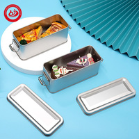 Boîte en fer blanc étroite et longue rectangulaire hermétique sans danger pour les aliments avec fermoir à clip pour l'emballage de biscuits macaron aux pépites de chocolat