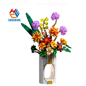 Vase lumineux décoratif Art Flower & Light, briques de puzzle MOC, blocs de construction assemblés, figurines pour enfants, jouets 13037 - Product Image 1
