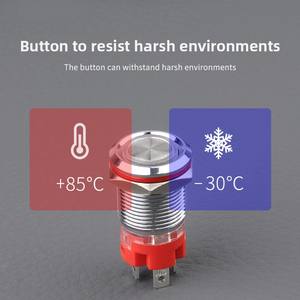 Wd12mm स्टेनलेस स्टील धातु वाटरप्रूफ ip67 पुश-बटन स्विच 7.5a बड़ा वर्तमान 1नो, लॉक/तत्काल, अधिकतम 12 वी - Product Image 5