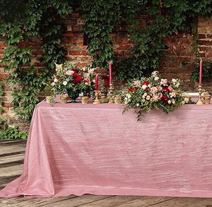 Crinkled Polyester <strong>Table</strong> <strong>Cloths</strong> 60*102inch Rectangle Taffeta Tablecloths for Wedding Events - Product Image 3