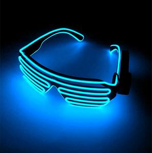 Niedrigen MOQ Heiße Verkäufe El Draht Neue Design Glow In The Dark Neon El Draht Led Light Up Shutter Brille - Product Image 1