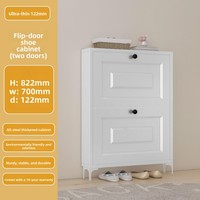 Meuble à chaussures moderne rotatif pour entrée, en métal ultra-fin, miroir mural assemblé pour organiser les chaussures dans le salon