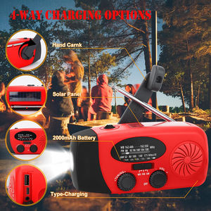 Radio météo portable AM/FM NOAA et préparation aux catastrophes, lampe de survie solaire à manivelle d'urgence pour le camping en plein air - Product Image 4