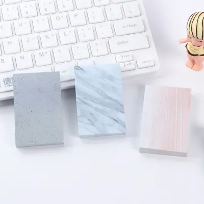 Cute Fun Self-Adhesive Notepads Posted Writing Pads Stickers Paper Marble Sticky Notes Memo Pad