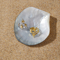 Bague ouverte Landy imperméable, style nordique, multicouche, en acier inoxydable, hypoallergénique, plaquée or, avec zircon, tendance, pour cadeau