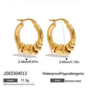 J & D <span class=keywords><strong>Boucles</strong></span> d'oreilles créoles <span class=keywords><strong>multi</strong></span>-<span class=keywords><strong>anneaux</strong></span> mobiles modernes minimalistes sans ternissure de style classique Huggie - Product Image 4