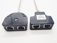 Kabel Pemisah Ethernet Adaptor Jaringan RJ45, 1 Adaptor Kabel Internet LAN Pria Ke 2 Wanita, Cocok Super Cat5, Cat5e, Cat6