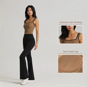Débardeur de <span class=keywords><strong>sport</strong></span> pour <span class=keywords><strong>femme</strong></span>, tricoté, couleur unie, style décontracté, pour l'été, la course et la gym, personnalisable - Product Image 4