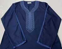 CCY 2026 Maroc Coton Lin Jalabiya Homme Islamique Brodé Musulman Kaftan Boubou Pour Homme Robe Thobe Manches Longues